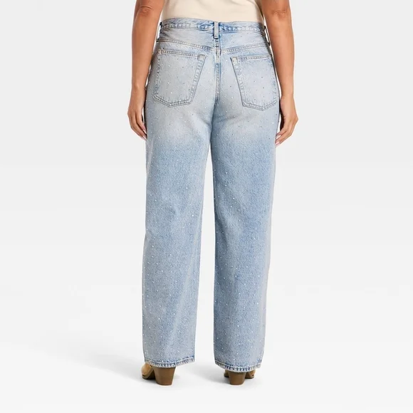 Universal Thread 90s Baggy Rhinestone Denim Jeans - Picture 3 of 4